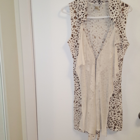 Alberto Makali leopard print sleeveless long vest - Picture 5 of 5